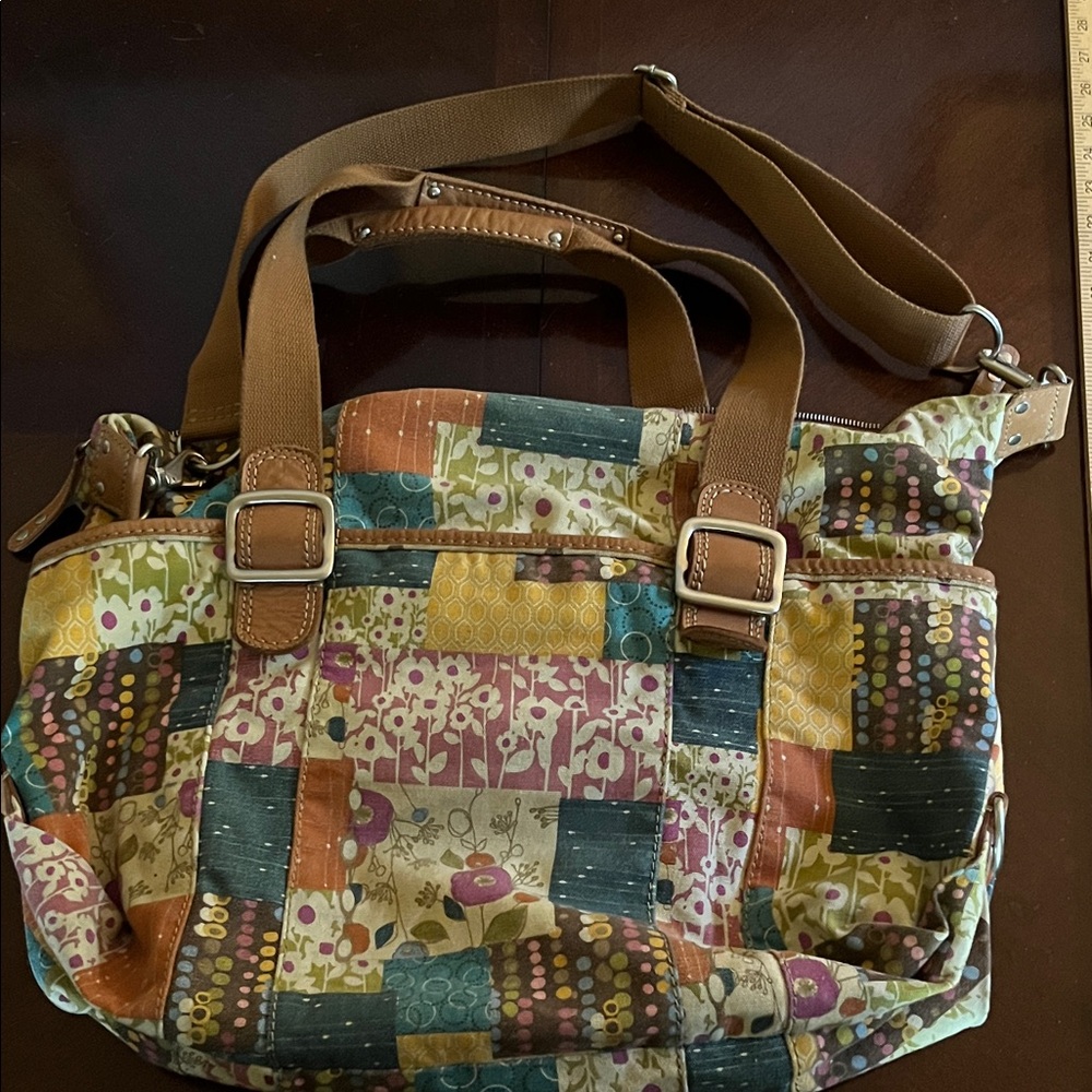 Patchwork Fossil Vintage Tote Bag - Multicolor - Picture 5 of 11